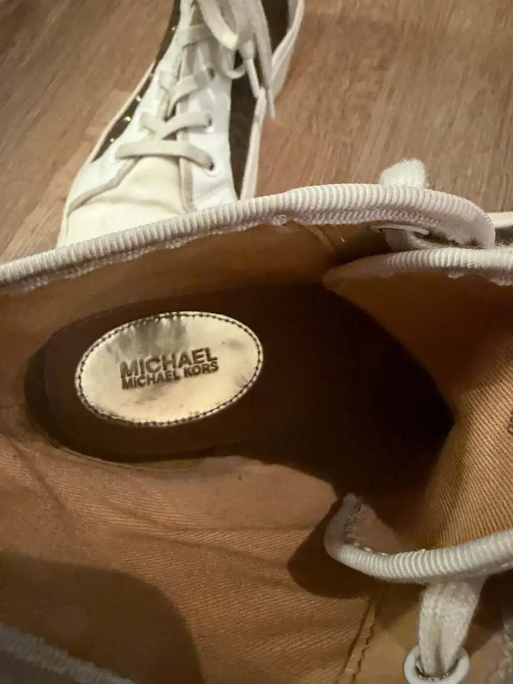 Michael Kors Logo Print High Top Sneakers Size 11M